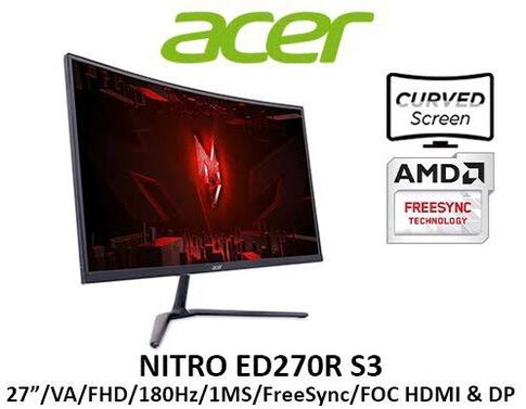 Monitör, Sıfır Garantili Acer Nitro ED270R 27