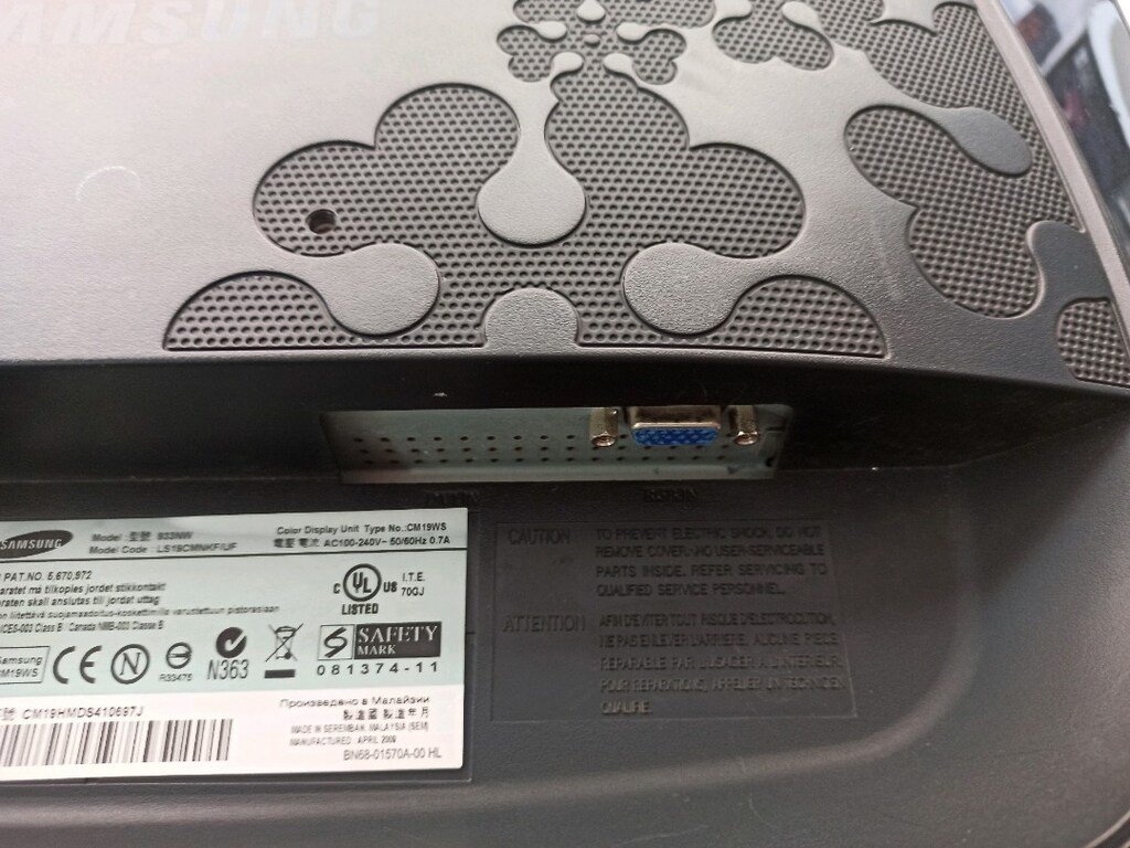 Monitör, Samsung 933 -19inc - 60 Hz - 5 Ms